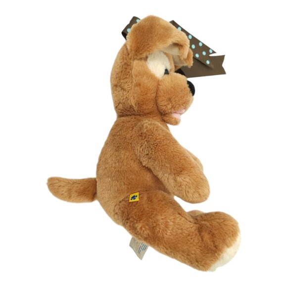 Build A Bear Puppy Dog Plush 13" Stuffed Animal Toy Bent Ears Bow Brown Tan BAB - Picture 7 of 12